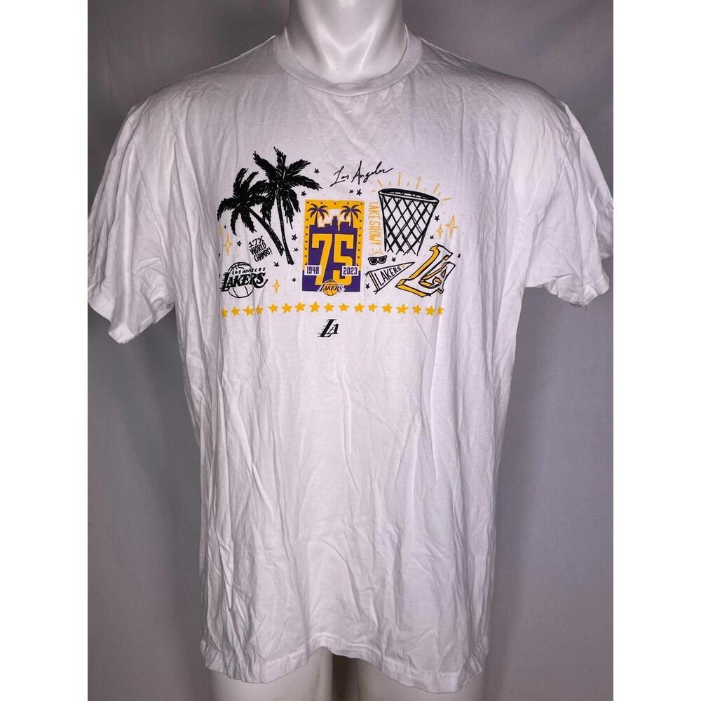 Los Angeles Lakers 75Th Anniversary 1948- White T-Shirt Mens Xl